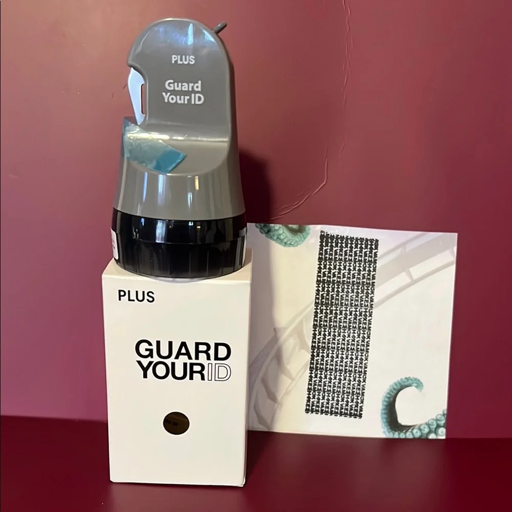 PLUS Guard Your ID Roller Stamp Identity Protection Letter Opener.